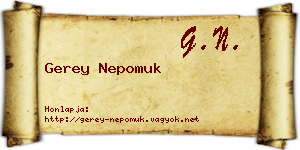 Gerey Nepomuk névjegykártya